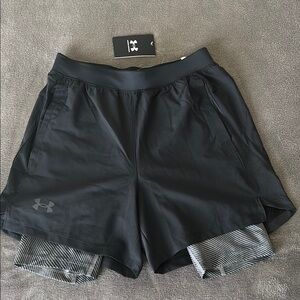 Under Armour Launch Run 5” 2-in-1 Black Training Shorts